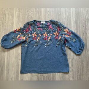 Anneliese embroided floral top size XL